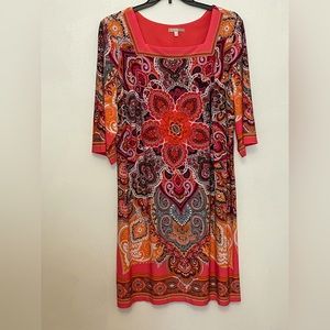 Signature Camryn Pink Orange Midi Dress size 18W